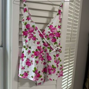 Betsey Johnson Pink Floral One Piece Swimsuit